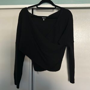 Black Surplice knit sweater Top